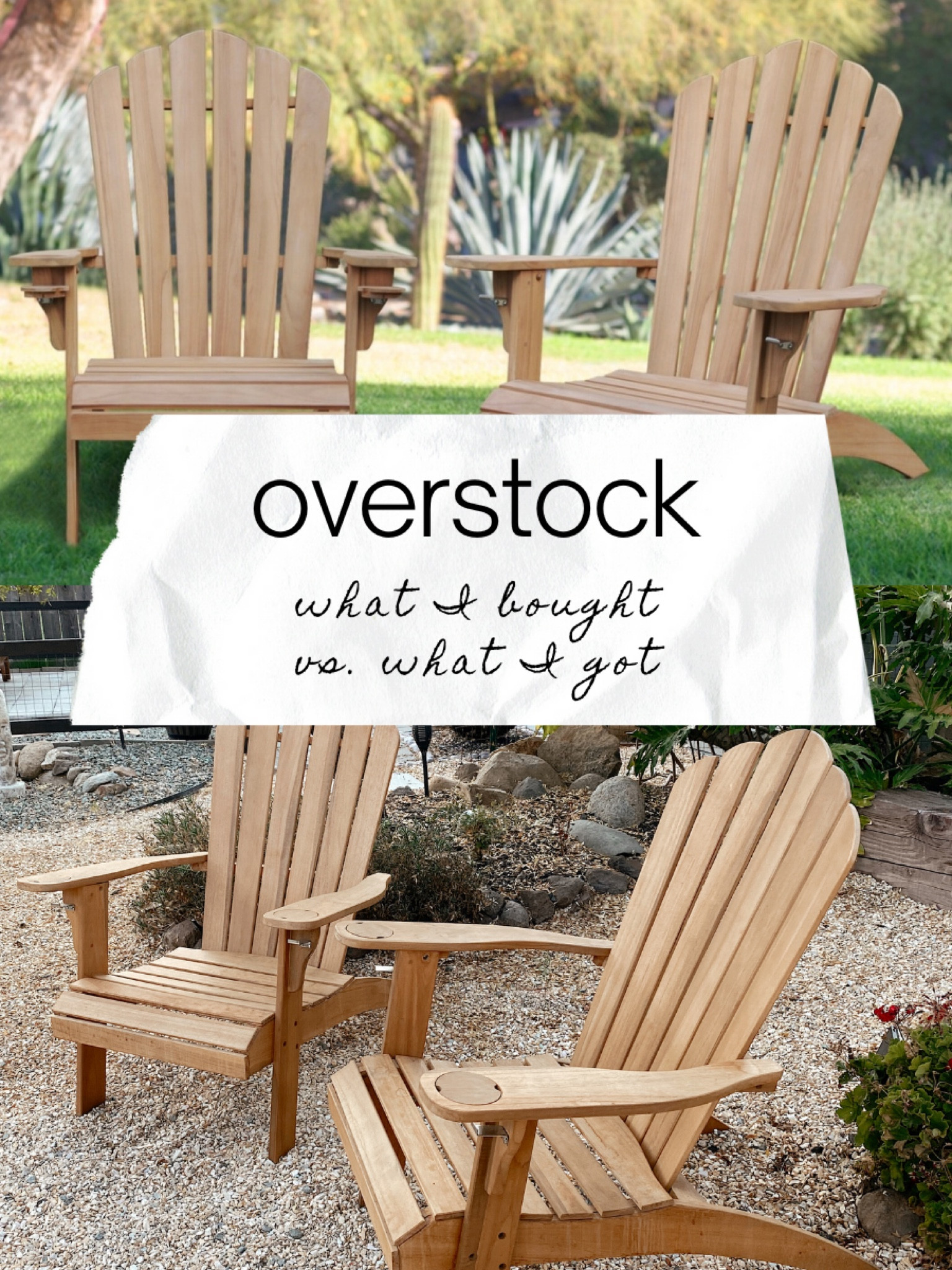 Overstock Outdoor Furniture: What I Bought vs. What I Got

We purchased these teak Adirondack chairs from Overstock this spring and they’ve been such a nice addition to our backyard! We did apply teak oil before using and it’s helped them hold up well. Plus the convertible cup holders are ideal for outdoor lounging!

Pictured: Cambridge Casual Sherwood Oversized Teak Adirondack Chair with Cup Holder

#LTKSale #LTKhome #LTKsalealert