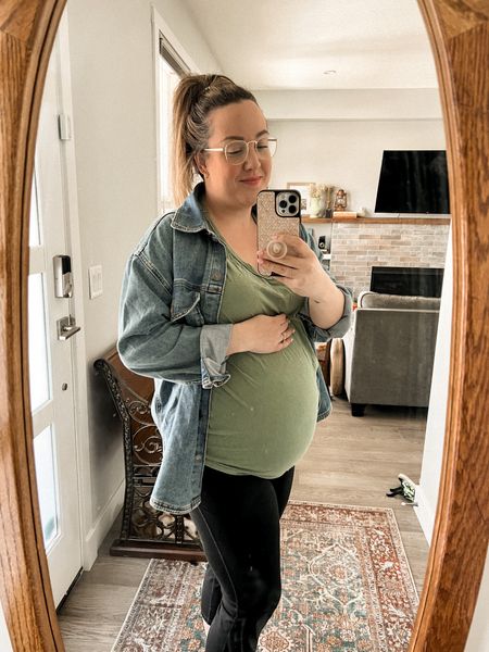 Nothing better than a good denim jacket for spring! Especially because it works well with during pregnancy and with a growing bump!

#LTKbump #LTKcurves #LTKFind