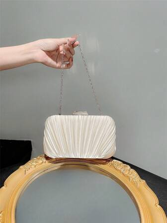 Elegante Damen Satin Clutch Abendtasche mit Falten, formale Partytasche, Ballroom Dance Tasche, B... | SHEIN