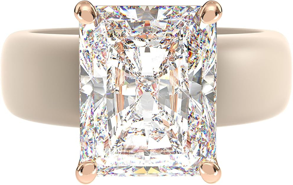 Rinfit Silicone Ring with Stone - Emerald Cut Cubic Zirconia Solitaire Engagement Ring for Women ... | Amazon (US)