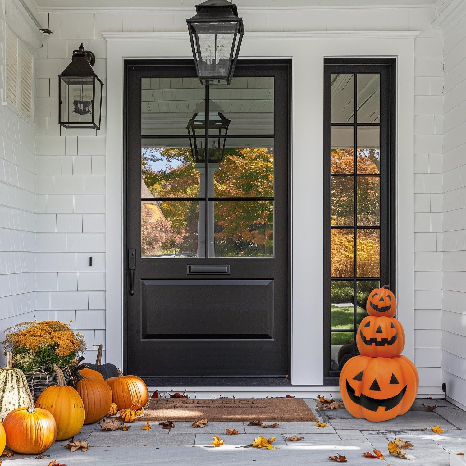 Haunted Hill Farm 2-Ft 3 Stacking Pumpkins Blow Mold, Light Up Halloween Decoration & Prop, Indoor Pumpkin Décor for Haunted House, Apartment, Home & Office | Amazon (US)