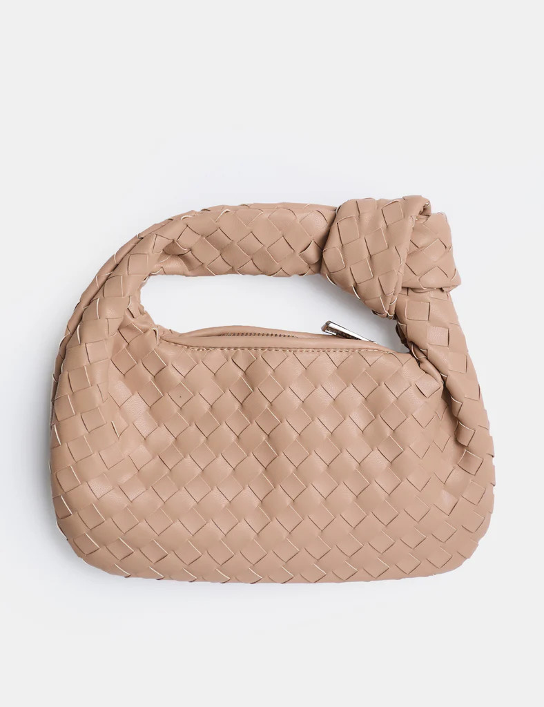 The Blame Nude Woven Pu Knot Detail Mini Pu Bag | Public Desire