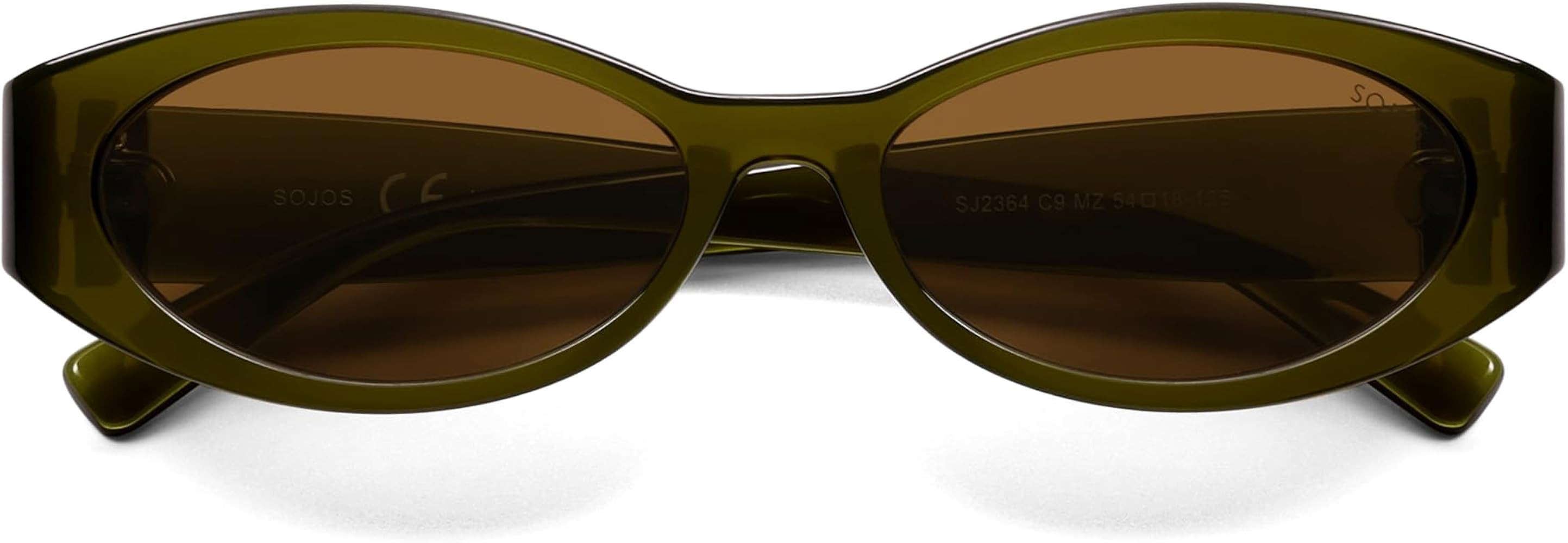 SOJOS Trendy Oval Polarized Sunglasses Womens Retro Narrow Chic Thin Y2k Sunnies SJ2364 | Amazon (US)