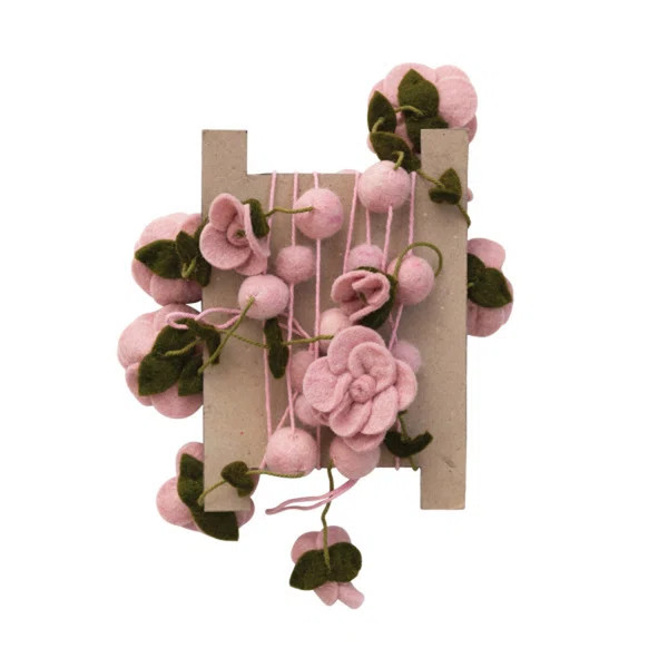 Merc Wool / Felt 98'' Flowers Novelty Garland Garland | Wayfair North America