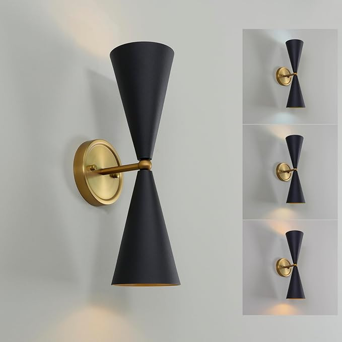 HEQIQEH Vintage Battery Operated Wall Sconce, Indoor Up and Down 2-Head Wall Light Fixture with R... | Amazon (US)