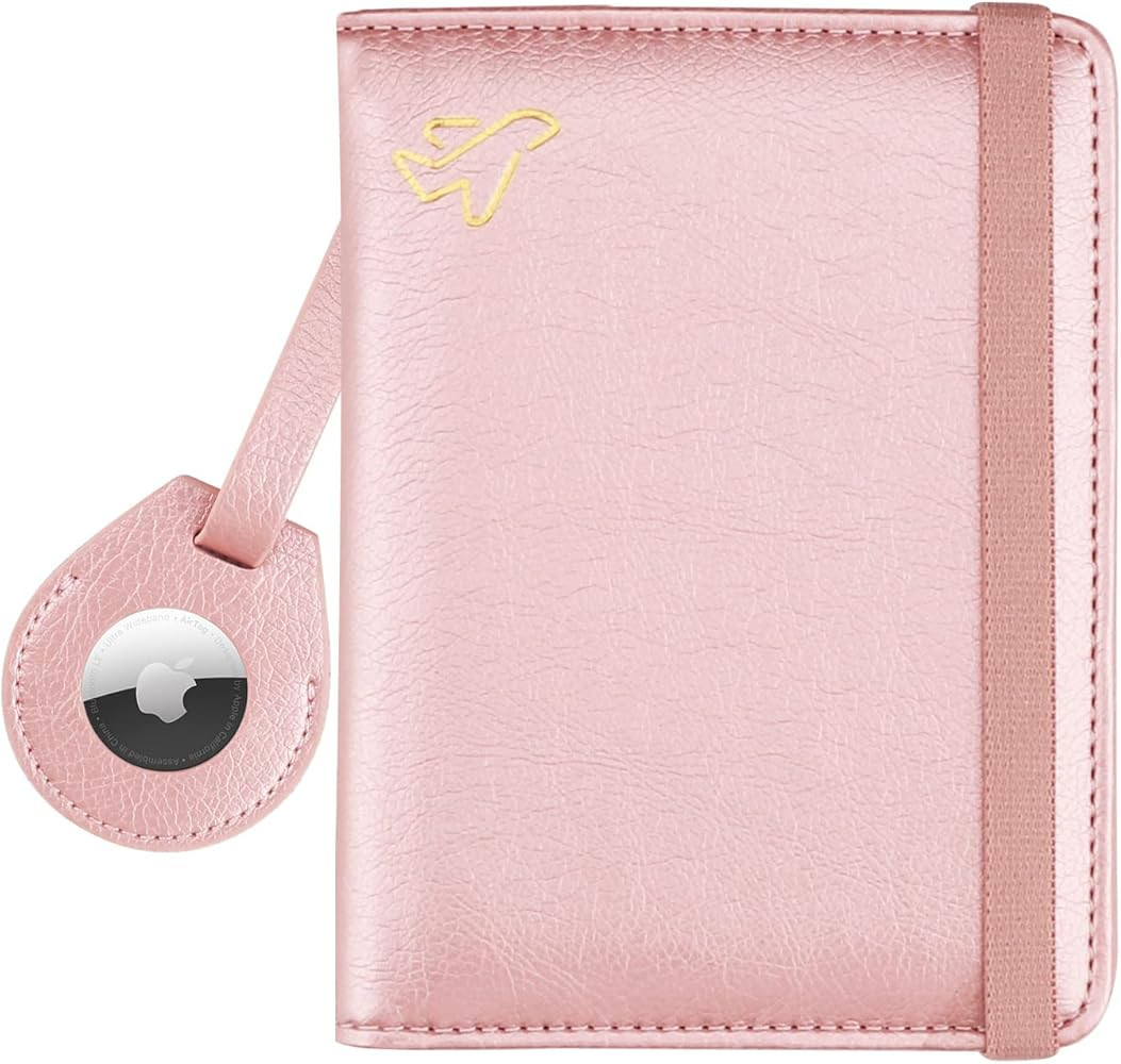 WALNEW AirTag Passport Holder, PU Leather Airtag Wallet RFID Blocking Passport Cover Travel Essen... | Amazon (US)