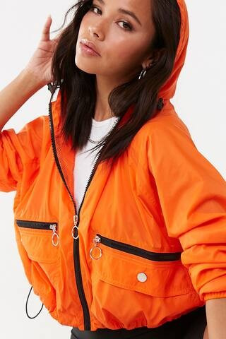 Hooded Zip-Up Windbreaker | Forever 21 (US)