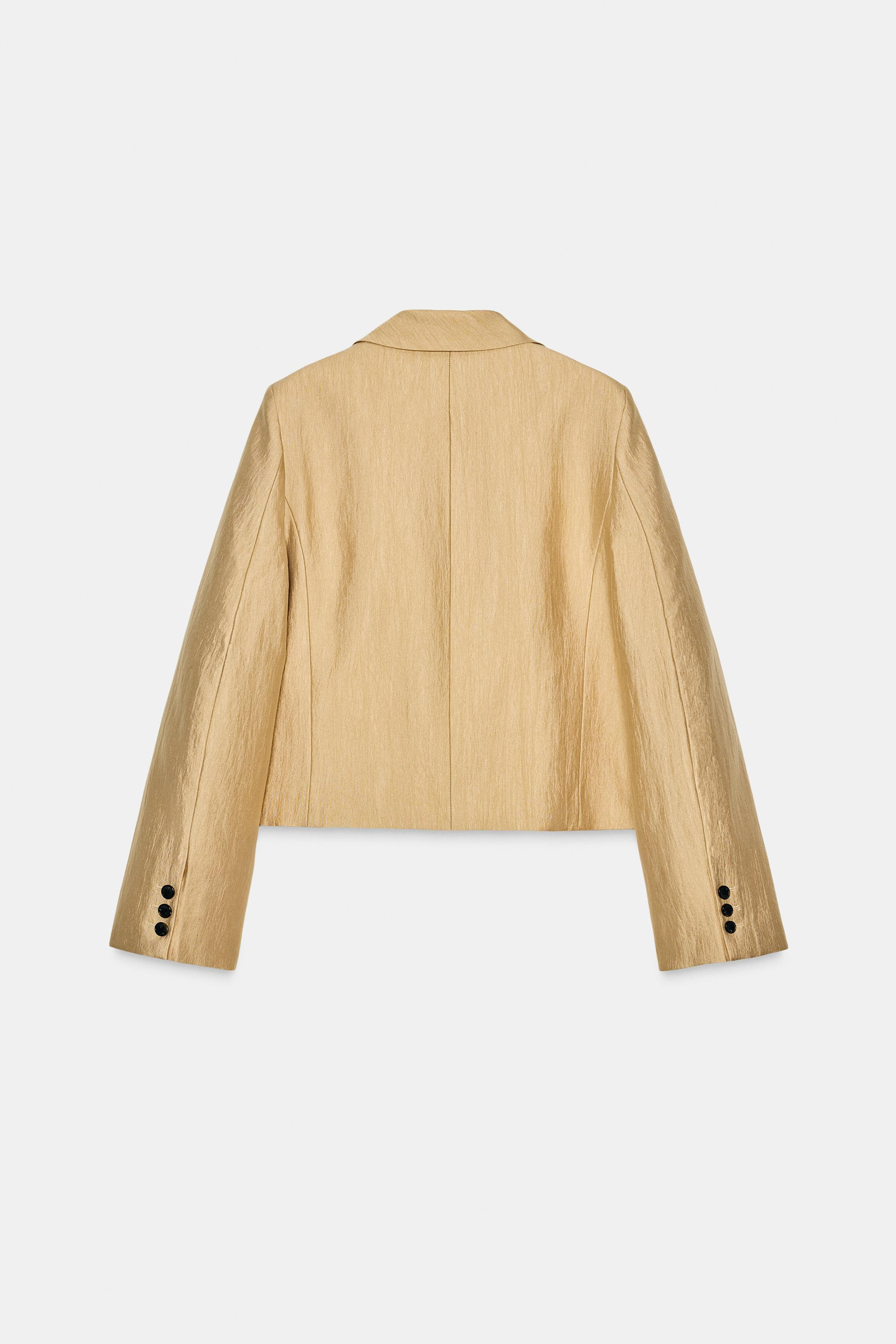 ZW COLLECTION METALLIC CROPPED BLAZER | Zara US