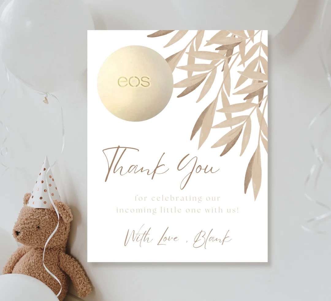 Eos Lip Balm Baby Shower Favor Eos Favor Eos Baby Shower Card Eos Lipbalm Baby Shower Thank You C... | Etsy (US)