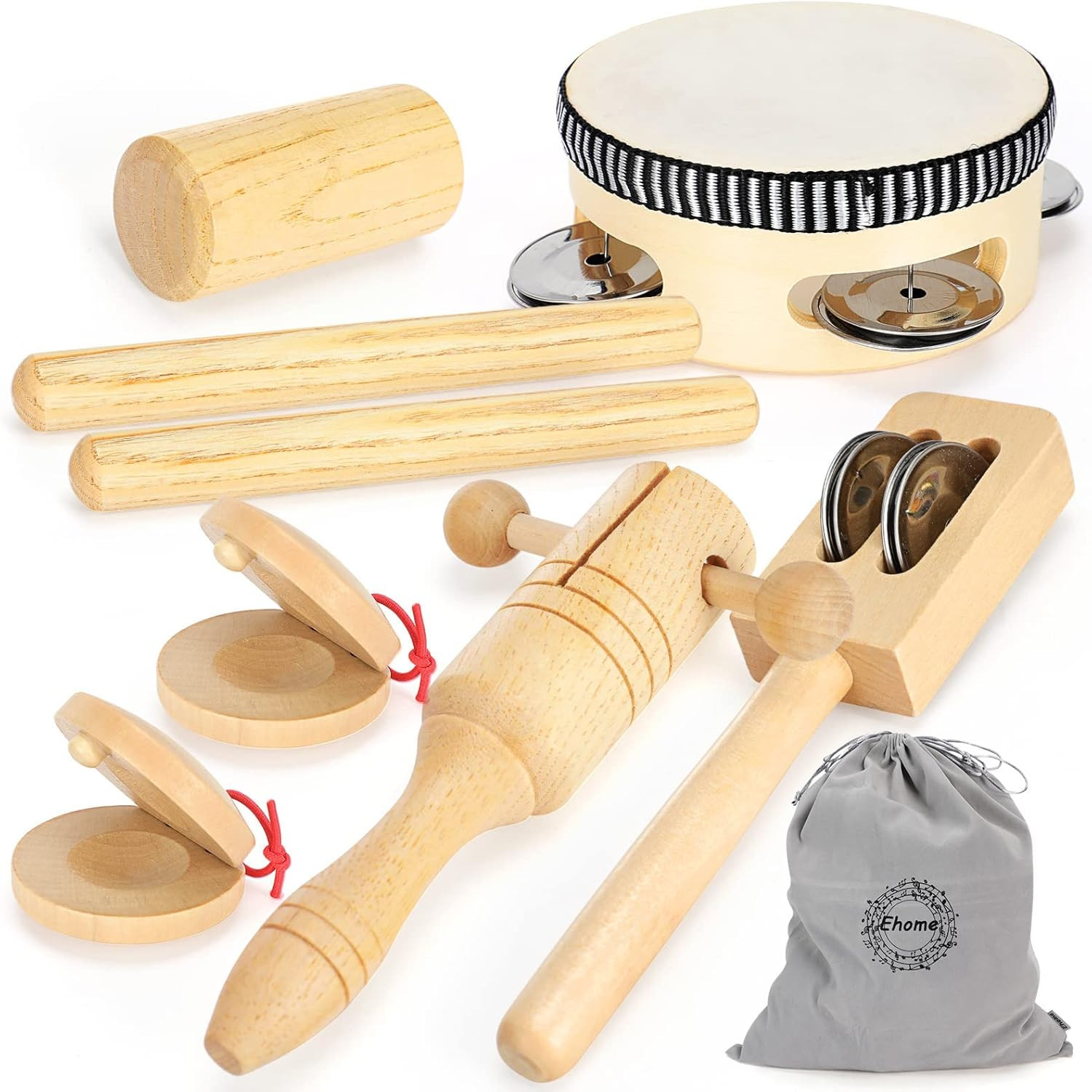 Ehome Musical Instruments for Toddlers 1-3, Wooden Percussion Instruments, Montessori Musical Toy... | Amazon (US)
