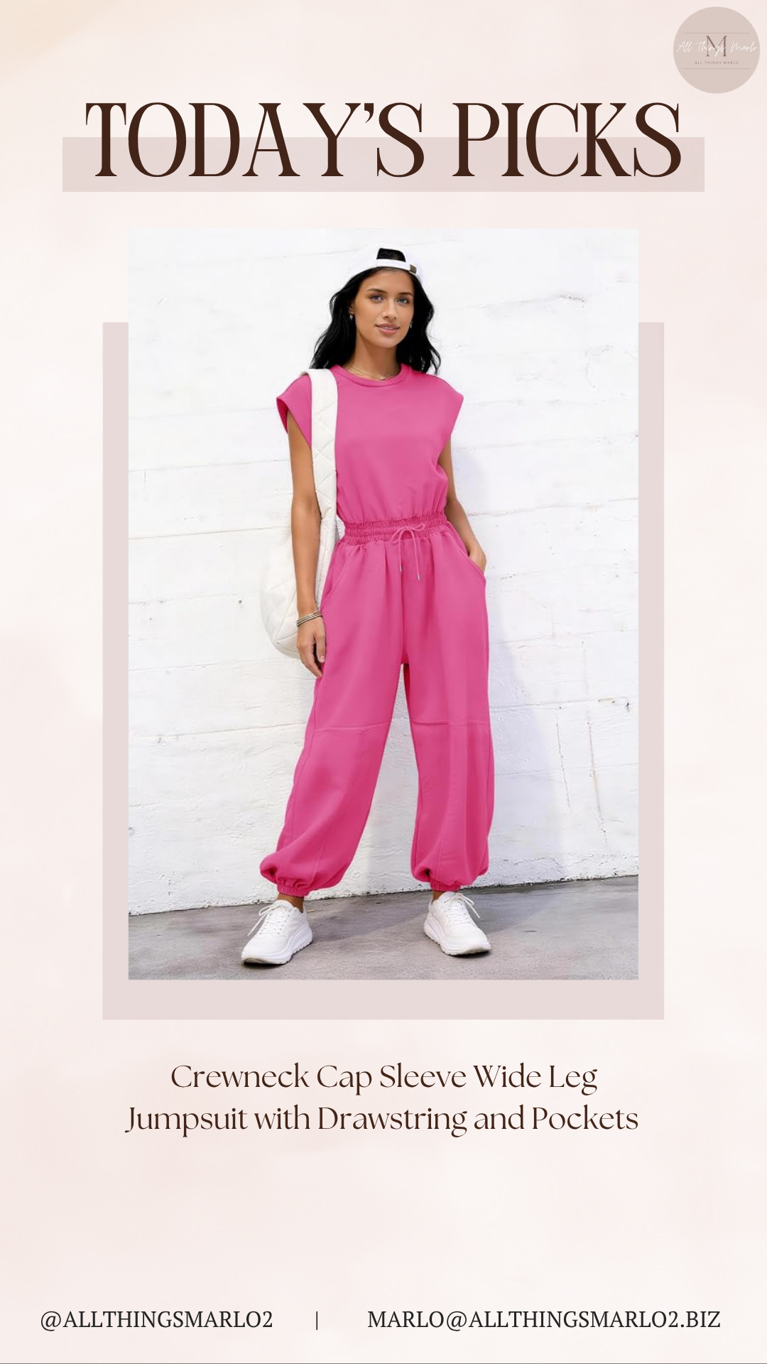 Crewneck Cap Sleeve Wide Leg Jumpsuit with Drawstring and Pockets 

 #LTKSeasonal #LTKWorkwear #LTKTravel
