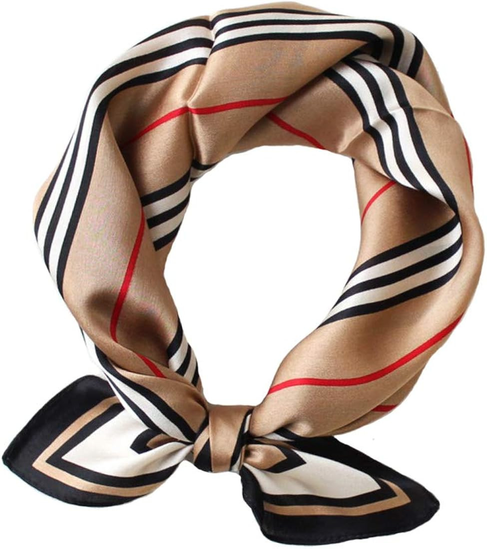 JERLA Women's Men's Small Square 100% Real Mulberry Silk satin Scarfs Hair head face scarf 21" x 21" | Amazon (US)