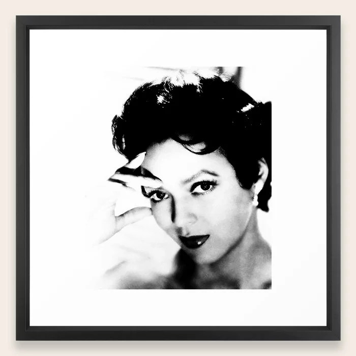 Dorothy Dandridge Black & White Photo Framed Art Print by Purevintagelove - Vector Black - MEDIUM (G | Society6