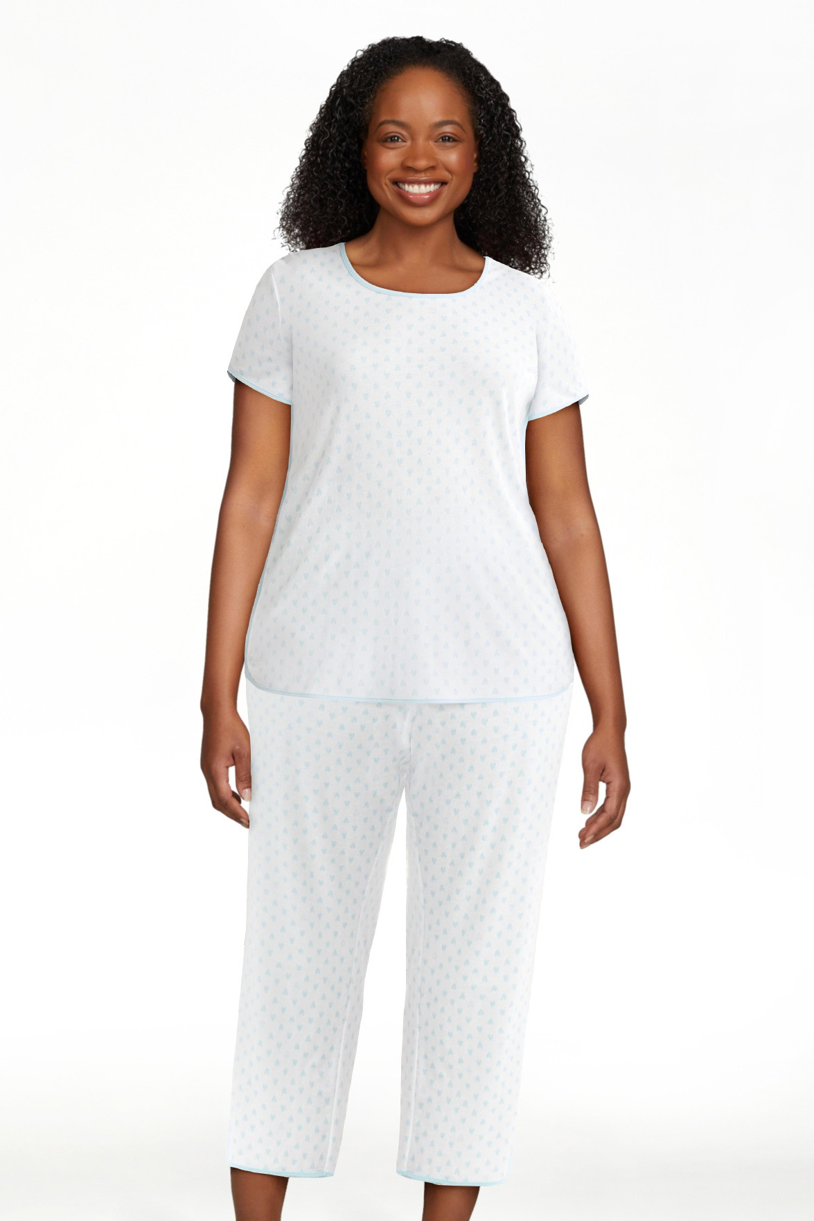 Joyspun Women's and Women’s Plus Lightweight Sleep Tee and Pants Set, 2-Piece, Sizes XS to 3X | Walmart (US)