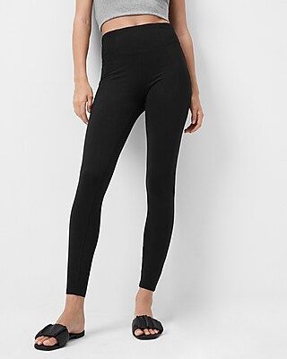 Super High Waisted Ribbed Panel Leggings | Express