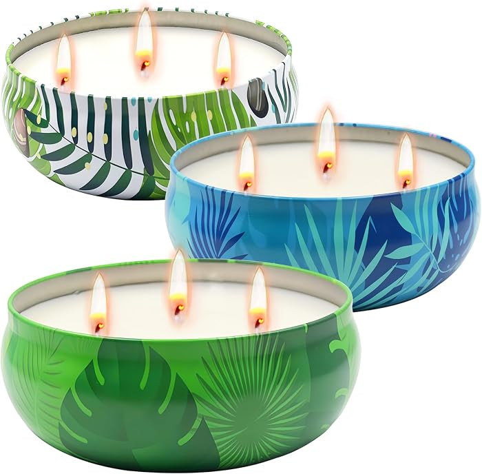 Citronella Candles Outdoor, 12 oz Large Citronella Candles for Patio 3 Pack, 240-Hour Total Burn ... | Amazon (US)