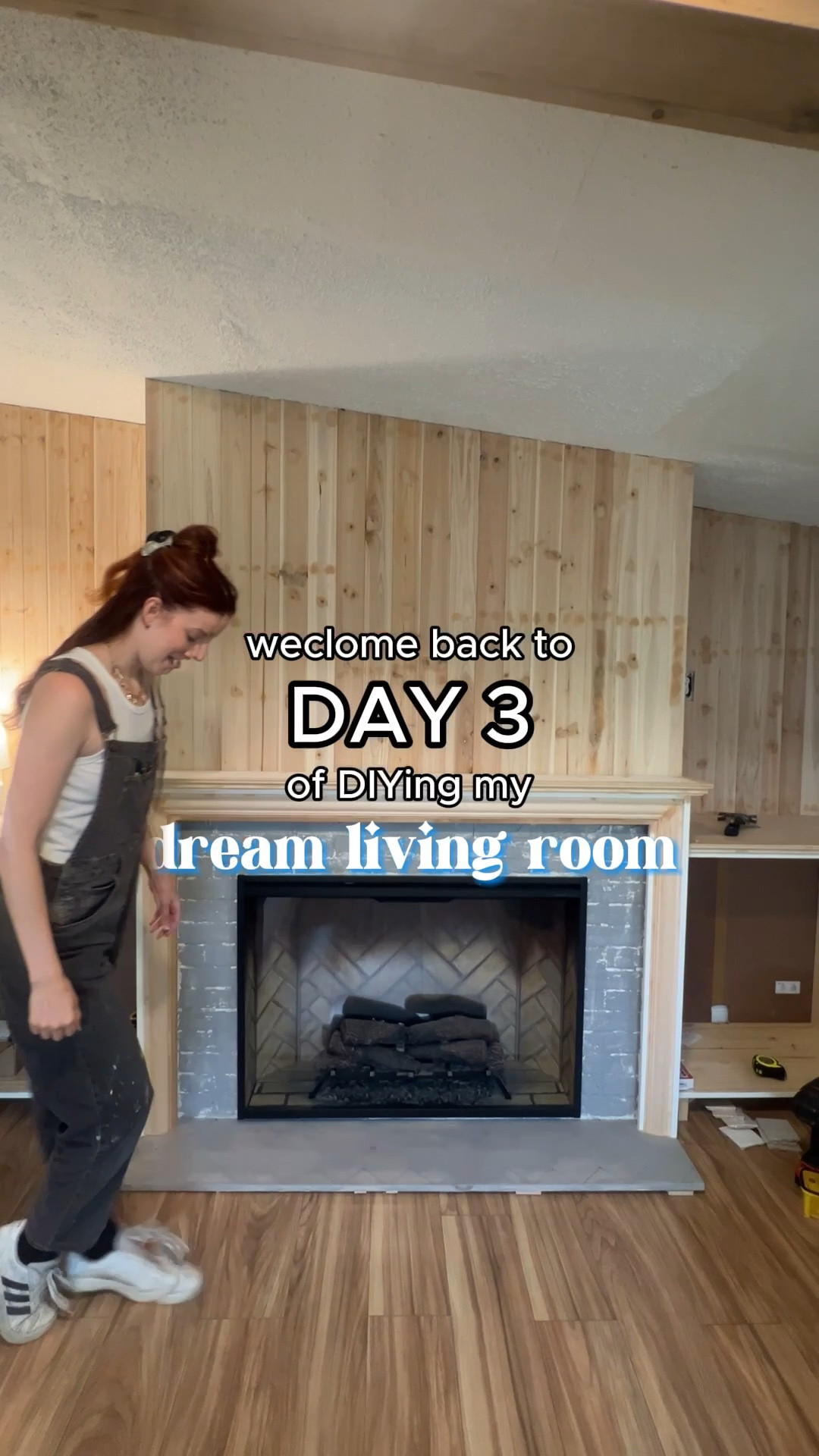 Day 3 of DIYing my dream living room! I used two tones of zellige tile to make a checkered tile look that’s both charming and timeless. My favorite tiling project yet!!

#LTKHome #LTKVideo