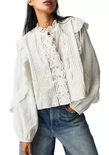 Free People Maasai Mara Ruffle Blouse | Belk