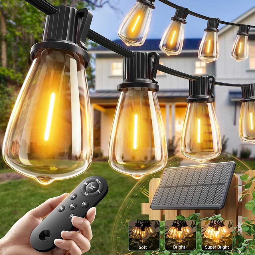 addlon 52(48+4) FT Solar String Lights Waterproof,Patio Lights Solar Powered with Remote & USB Po... | Amazon (US)