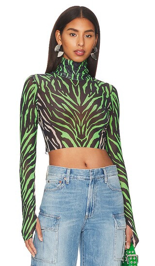 Micaela Top in Green Zebra | Revolve Clothing (Global)