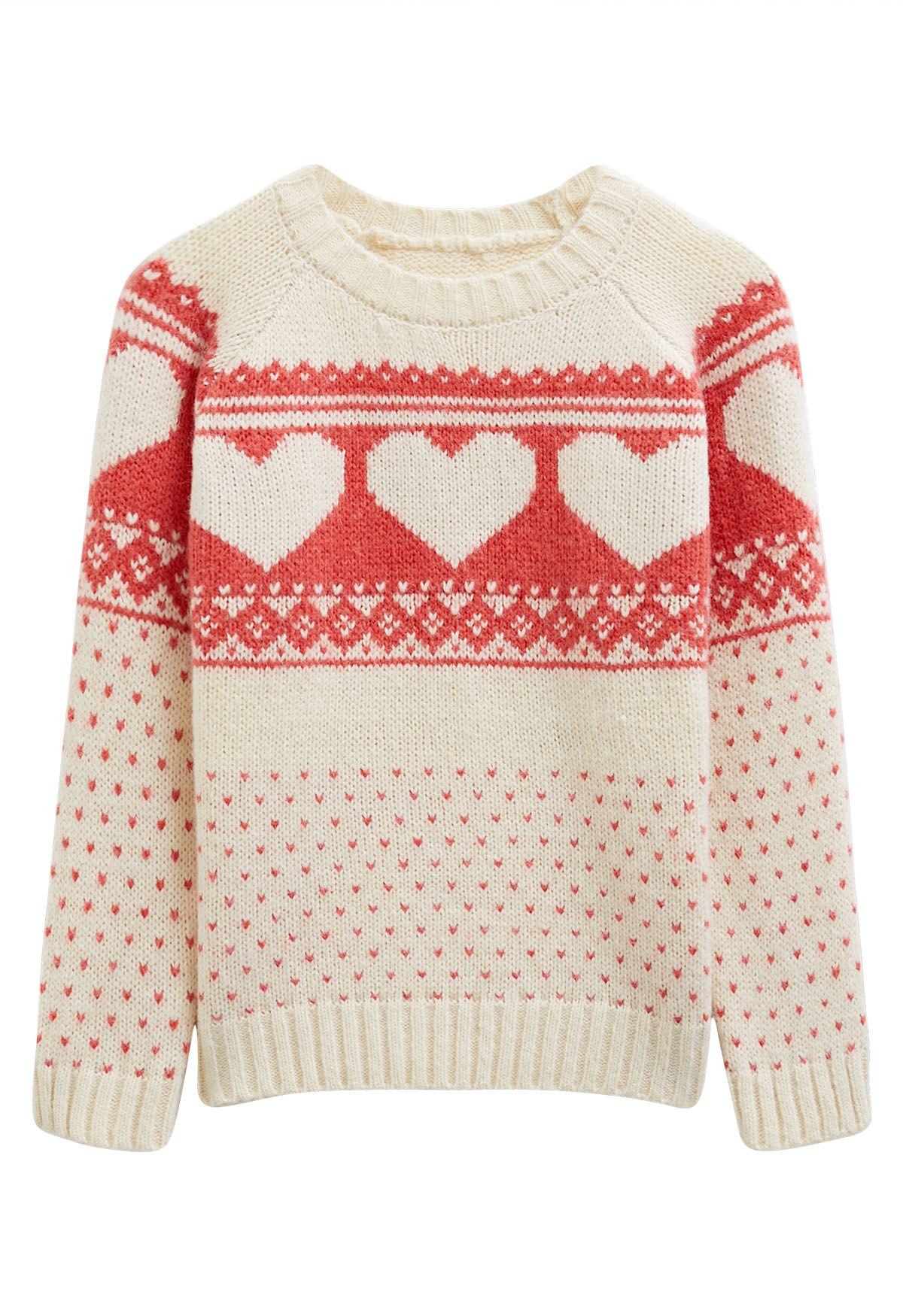 Pure Heart Crew Neck Knit Sweater | Chicwish