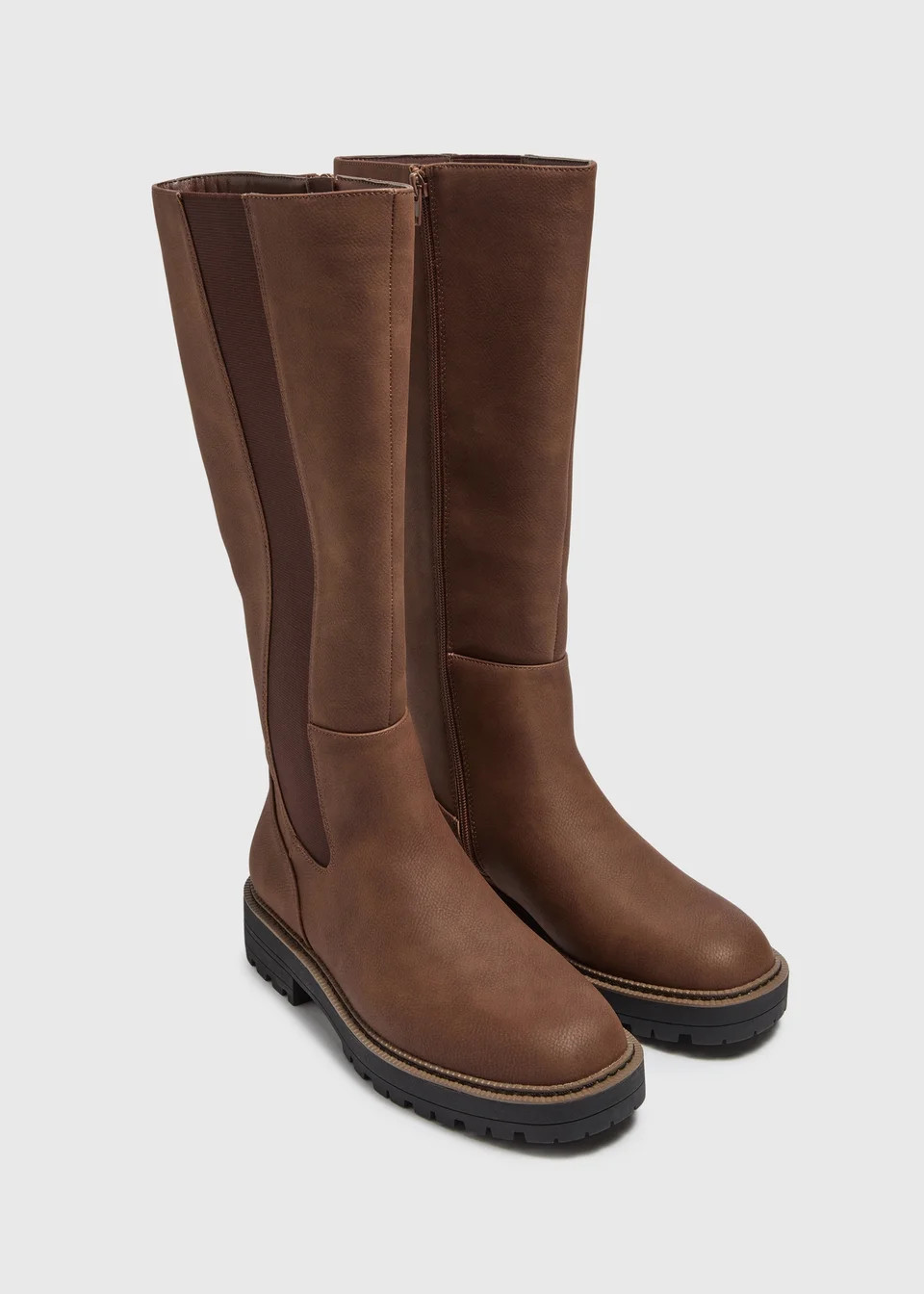 Soleflex Brown Cleated Knee High Boots - Size 7 | Matalan (UK)
