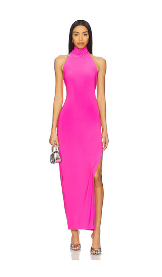 x REVOLVE Halter Turtleneck Side Slit Gown in Orchid Pink | Revolve Clothing (Global)