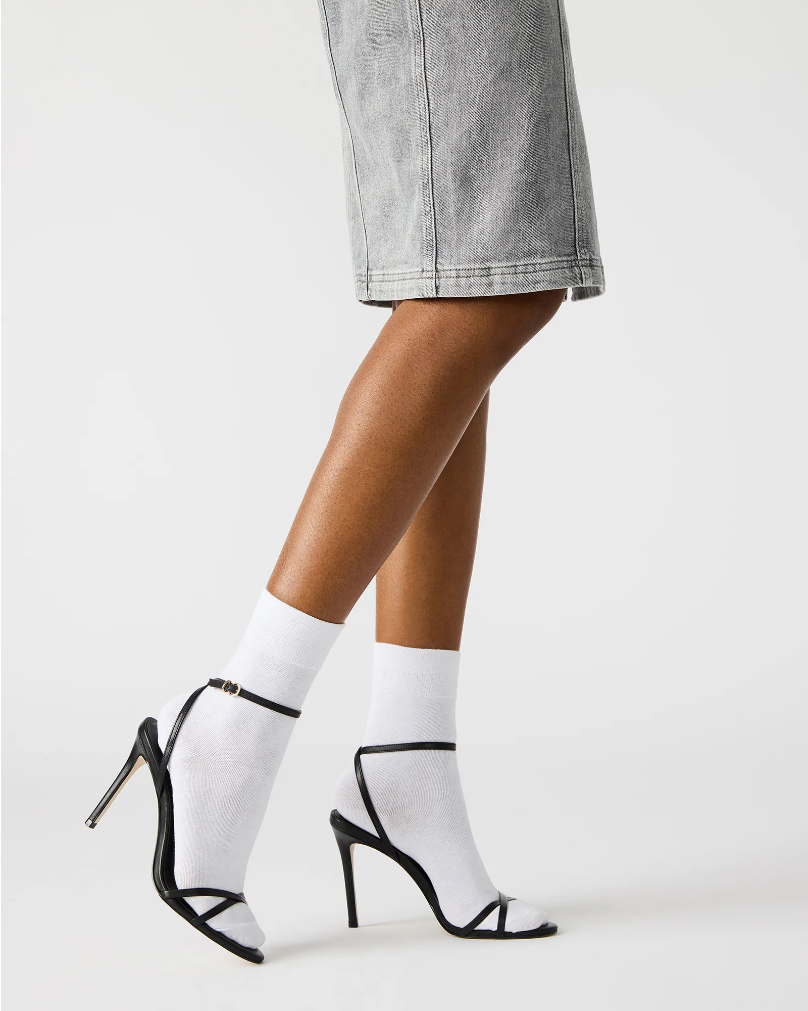 JYPSEY Black Leather Strappy Stiletto Women's Heel | Steve Madden (US)