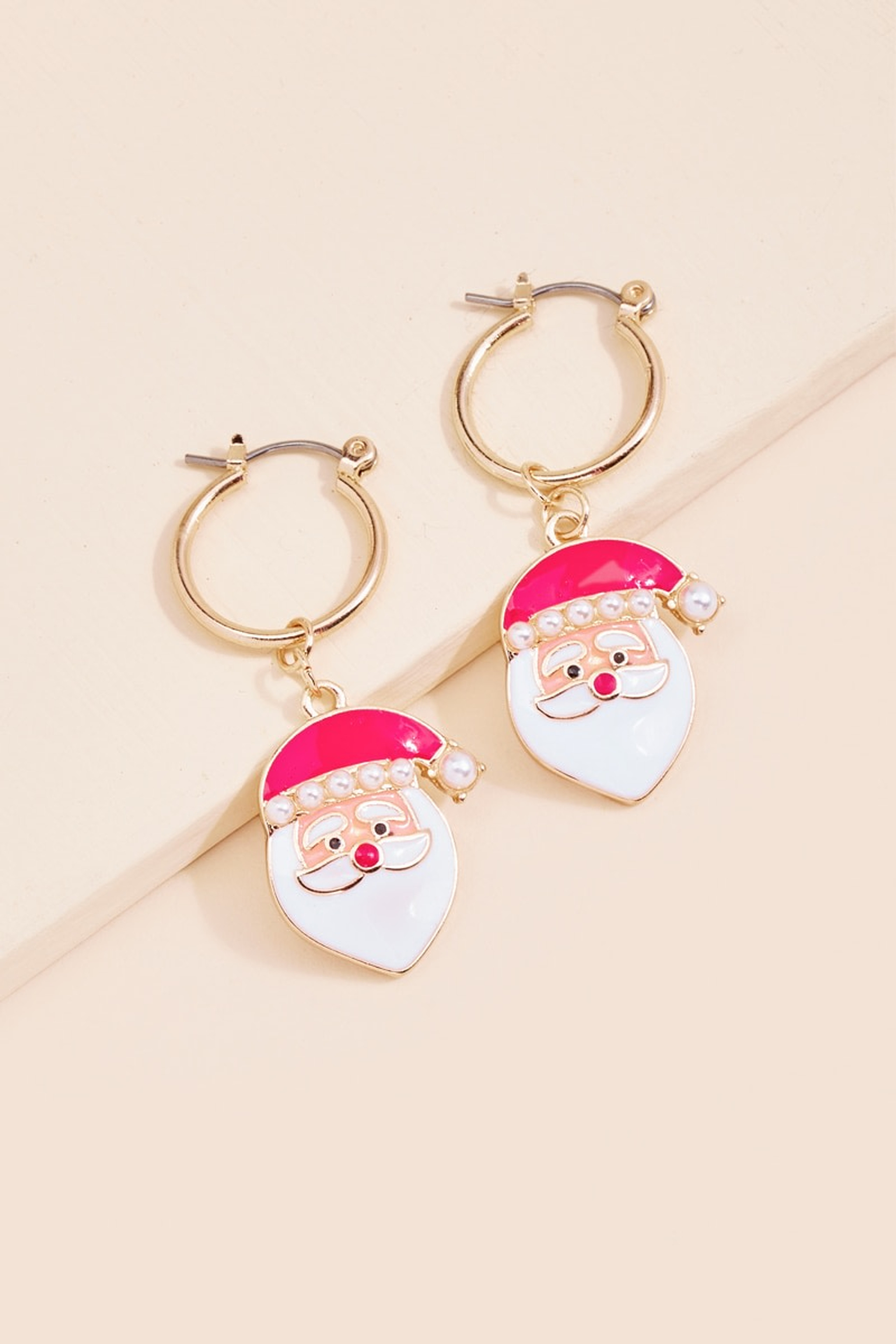 Simone Santa Charm Huggie Hoop Earrings | Francesca's