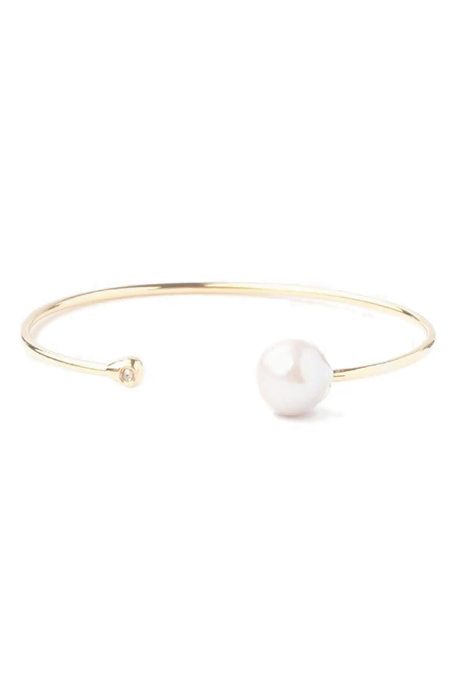Diamond & Freshwater Pearl Cuff Bracelet | Nordstrom