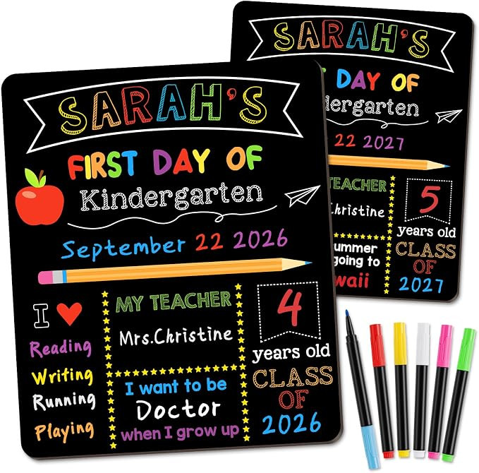 First & Last Day of School Signs with 6 Writing Pens, 10 x 12 Inch Double Sided Back to School Bo... | Amazon (US)