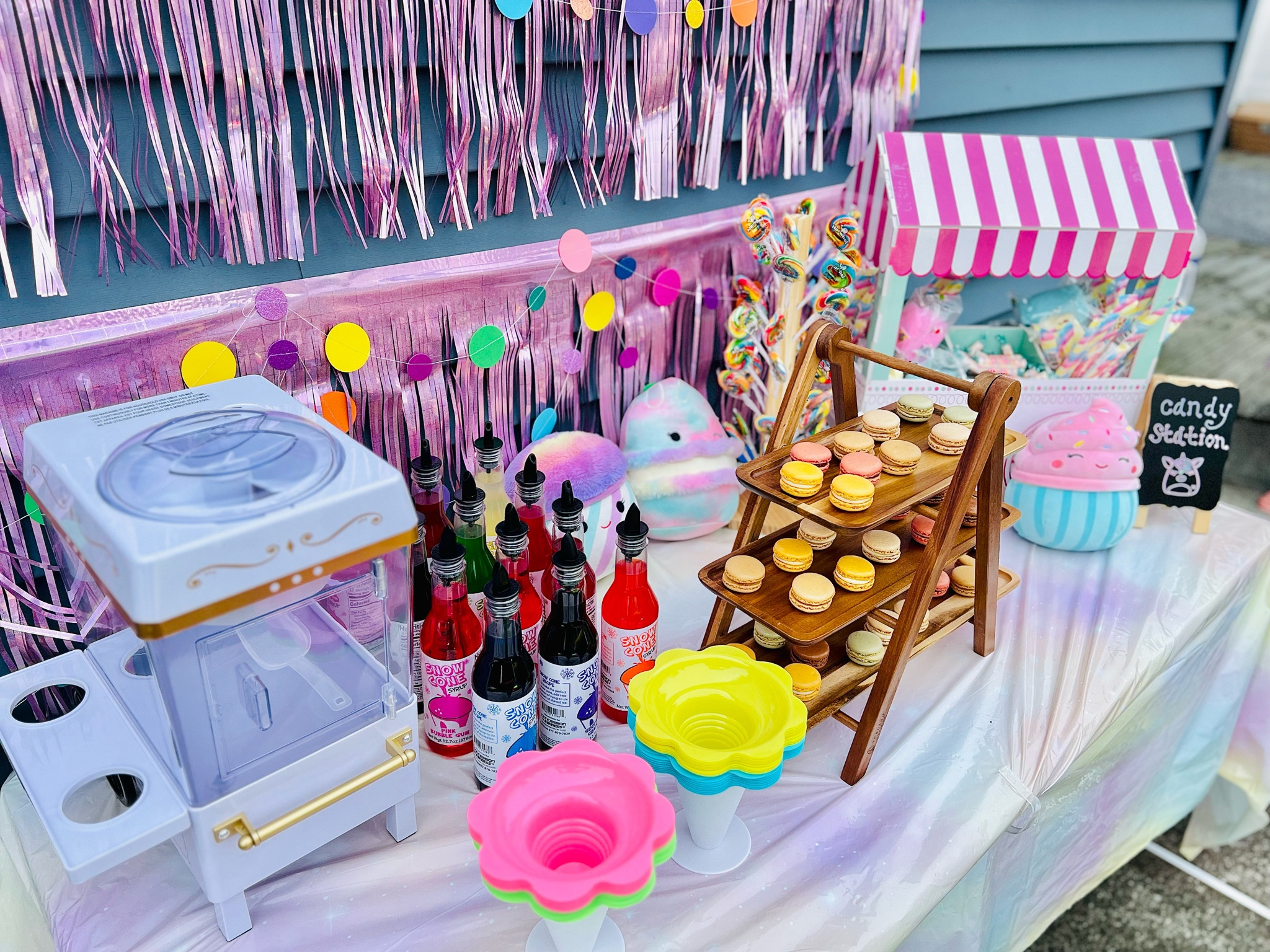 Our Squishmallow Candy/Snow Cone station were the biggest hit of all!! 🍧 🍭  Perfect for any event!! 🎉

#squishmallow #candy #snowcones #party #macaroons #candystation

#LTKparties #LTKkids