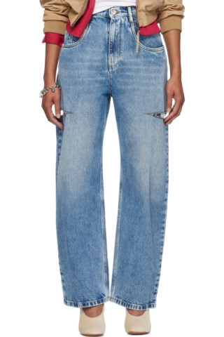 Blue Slash Jeans | SSENSE