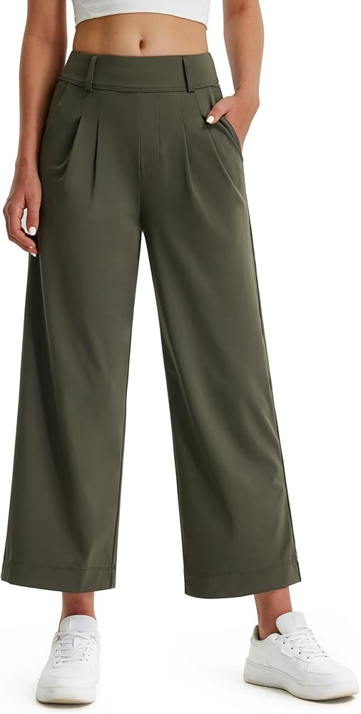 Libin Women's Wide Leg Dress Pants High Waisted Stretch Work Casual Sweatpants Trousers with Pock... | Amazon (US)