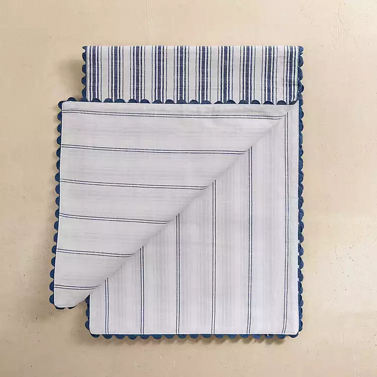 Lily Blue Stripes Table Runner | Kirkland's Home