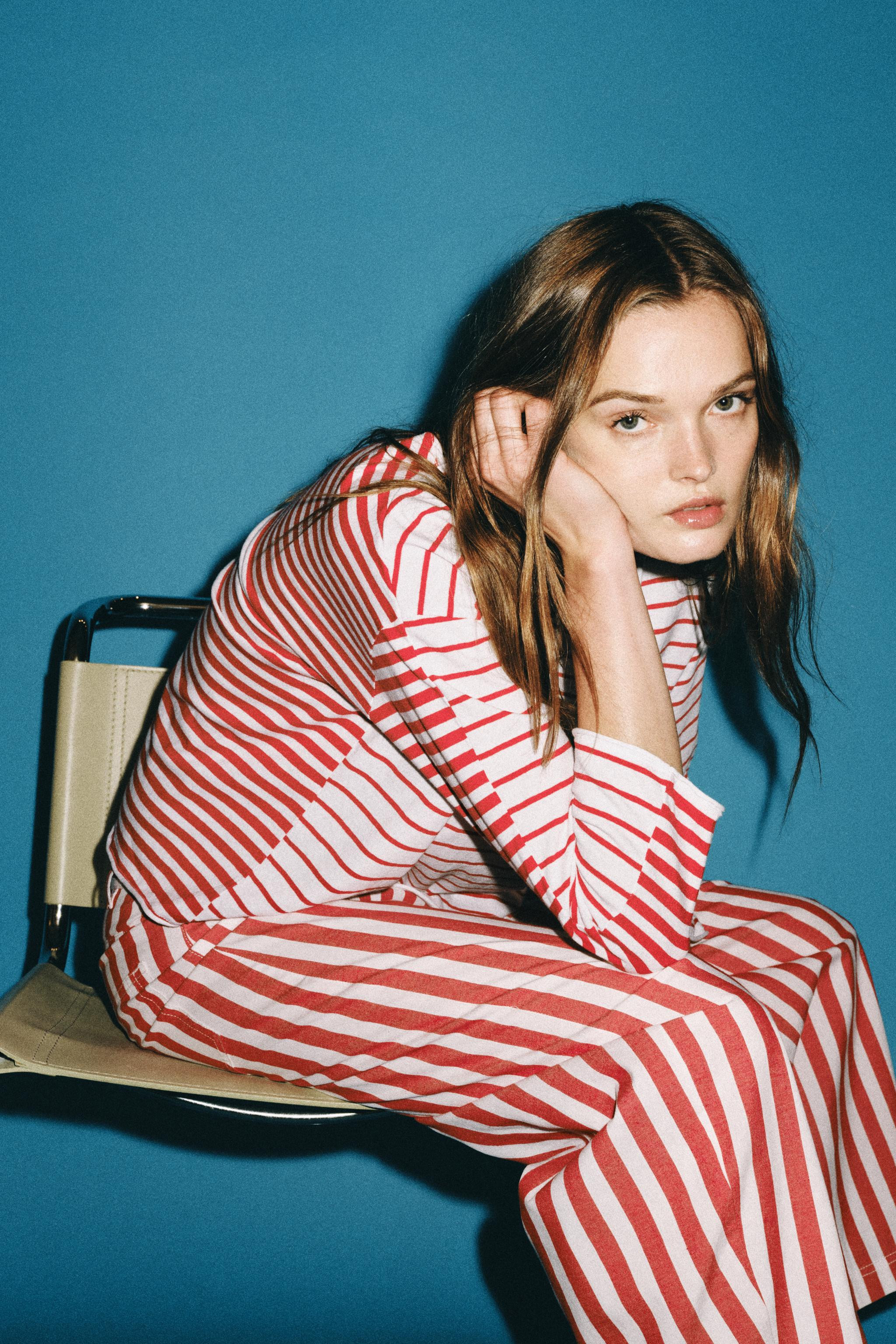 ZW COLLECTION STRIPED TAPERED JEANS | Zara US