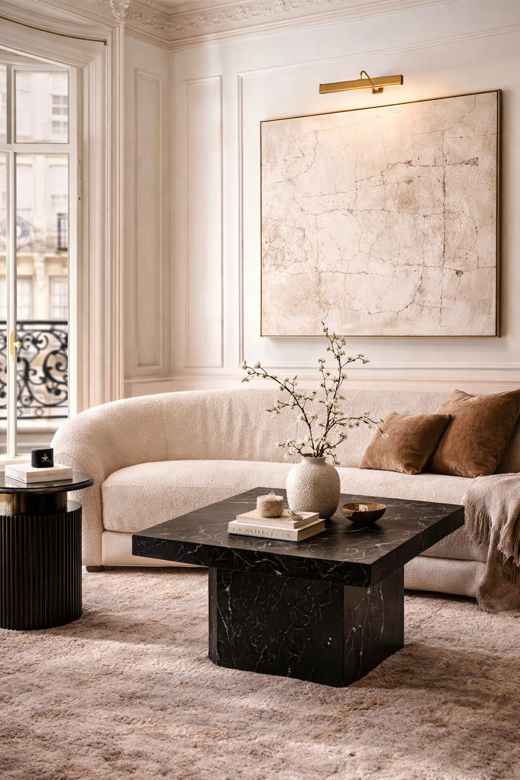 Love the vibe of this city apartment. The accent table is a RH dupe! restoration hardware, luxury decor, amazon finds, amazon home

 

 #LTKHome #LTKSaleAlert