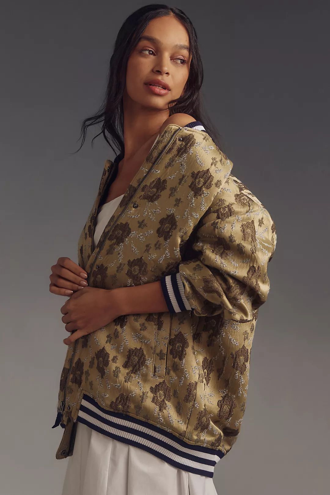 Pilcro Slouchy Floral Bomber Jacket | Anthropologie (US)