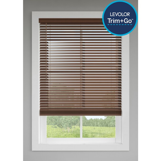 LEVOLOR Trim+Go 2-in Slat Width 35-in x 64-in Cordless Walnut Faux Wood Room Darkening Horizonta... | Lowe's
