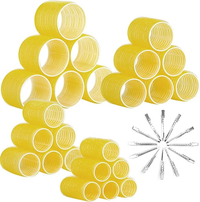 Self Grip Hair Rollers Curlers Set 36Pcs, Hair Roller Sets 4 Sizes (Jumbo, Large, Medium, Small) ... | Amazon (US)