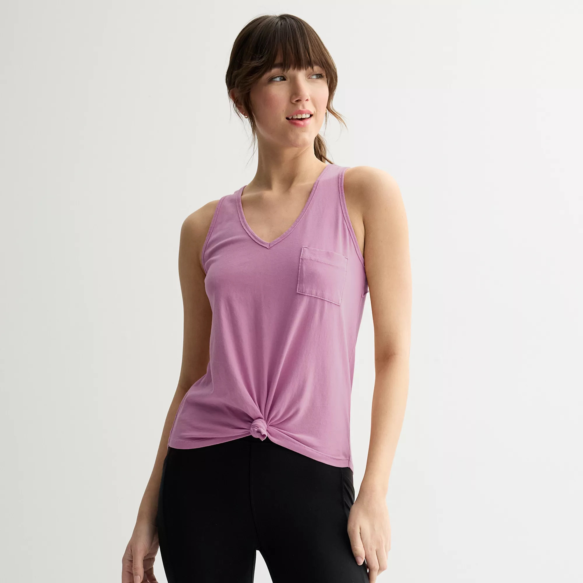 Juniors' SO® Relaxed V-Neck Pocket Tank Top | Kohl's