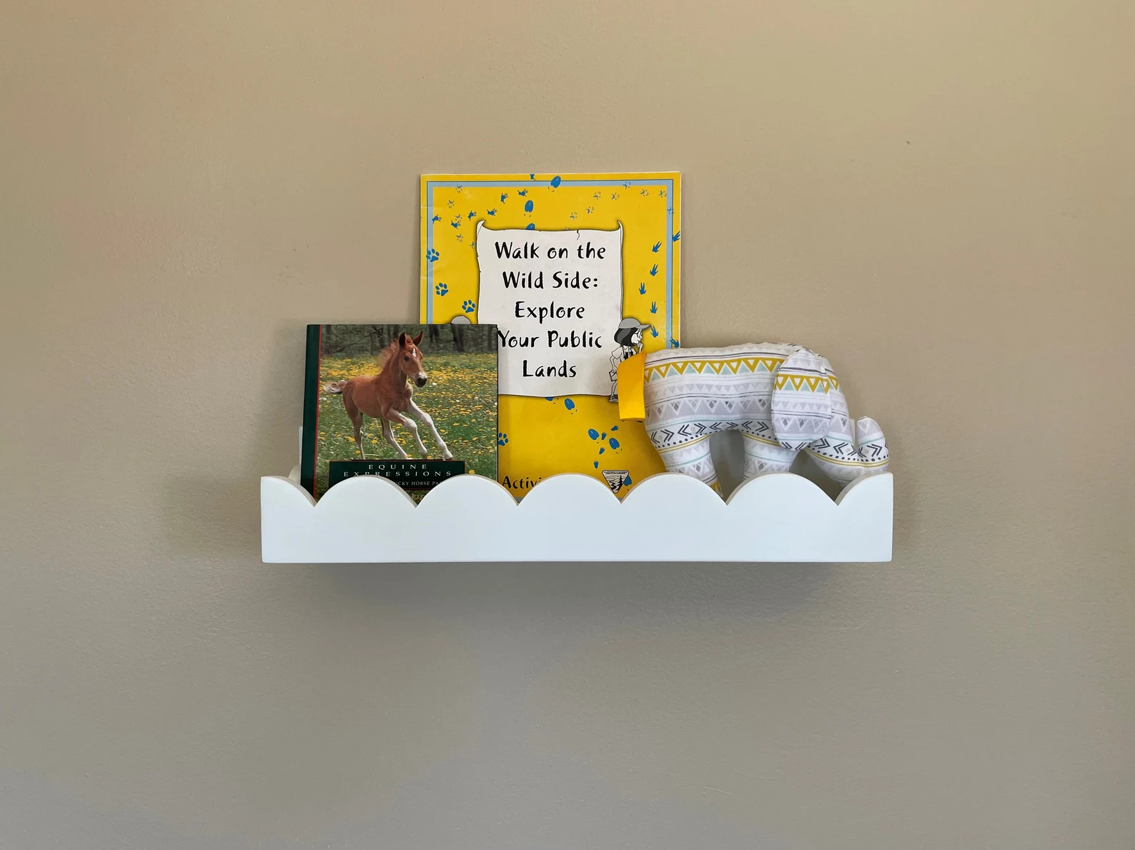 Picture Ledge with Large Scalloped Edge Up - White or Pink Paint Choices, Picture Frame Shelf, Ph... | Etsy (US)