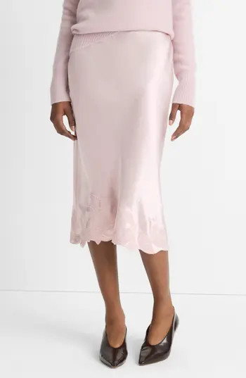 Vince Asymmetric Hem Satin Slip Skirt in Orchid Stone at Nordstrom Rack, Size Xx-Small | Nordstrom Rack