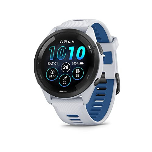 Garmin Forerunner 265 Running Smartwatch, Colorful AMOLED Display, Training Metrics and Recovery Insights, Whitestone and Tidal Blue | Amazon (US)