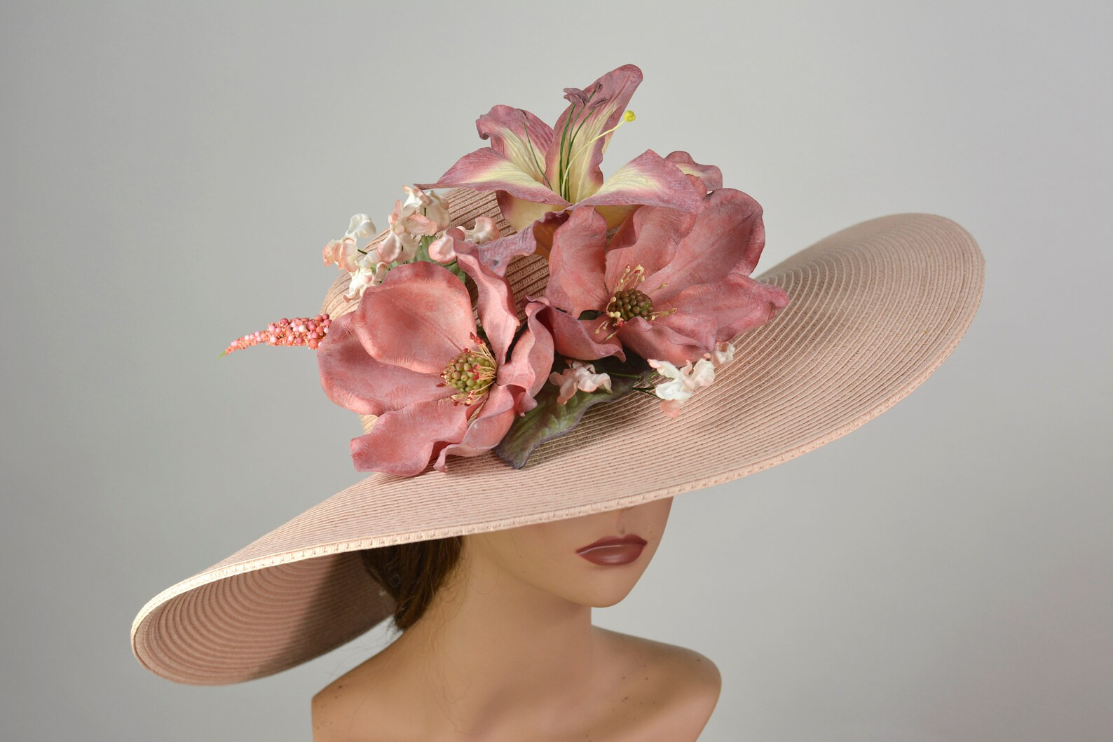 DERBY SALE Misty Rose Flowers Woman Party Hat Kentucky Derby | Etsy | Etsy (US)