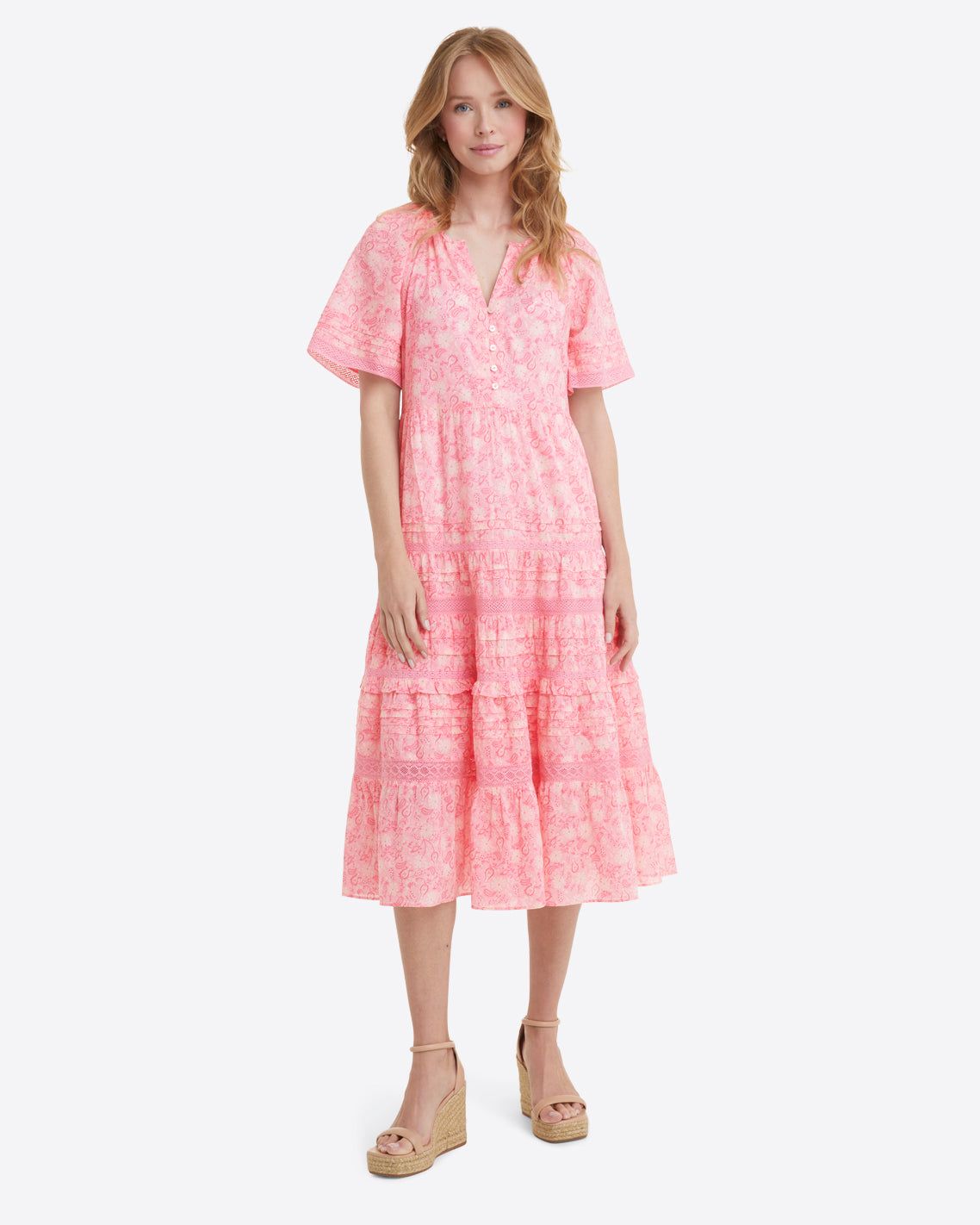 Carlene Midi Dress in Pink Paisley | Draper James (US)