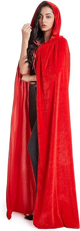 Crizcape Unisex Halloween Costume Cape Hooded Velvet Cloak for Men and Womens | Amazon (US)