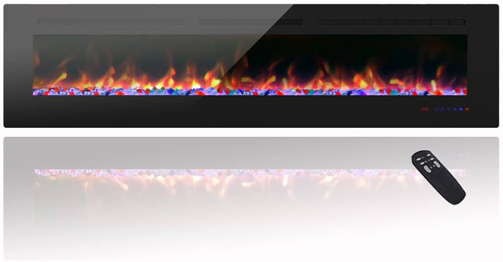Cheerway 72 inch Wall Mounted &Recessed in Wall Electric Fireplace with Heater, Linear Wall Firep... | Amazon (US)