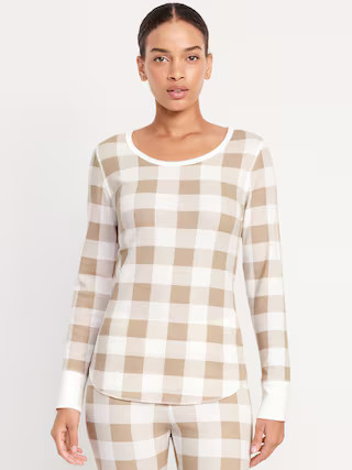 Printed Waffle Pajama Top for Women | Old Navy (US)