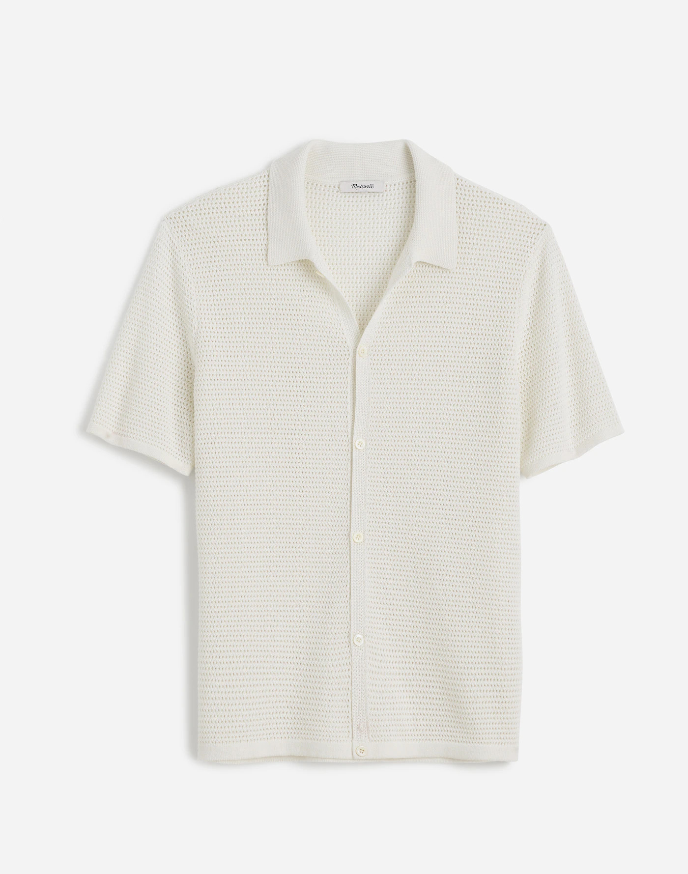 Open-Stitch Button-Up Sweater Polo | Madewell | Madewell